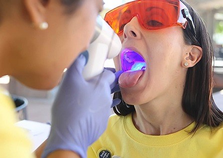 Patient receiving oral cancer treatment
