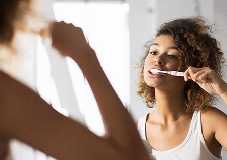 Person brushing their teeth