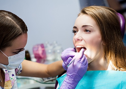 Person getting a dental checkup