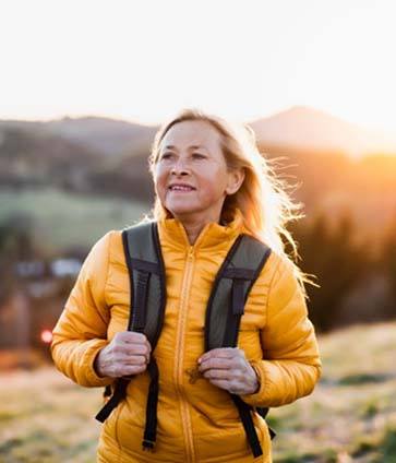 a person on a hike in a forest